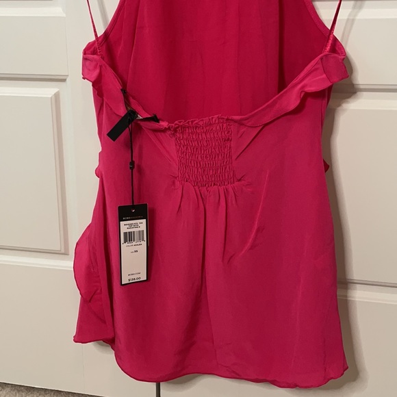 BCBG hot pink XS ruffle halter top - Picture 10 of 11